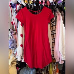 No Boundaries Mini Red Dress with Back Cut Out